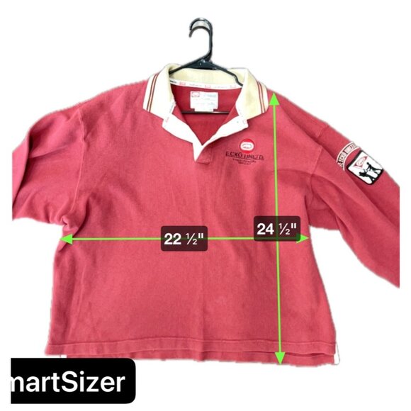 Vintage 90s Ecko Unltd Mens Red Polo Shirt XXL Long Sleeve - Picture 8 of 9